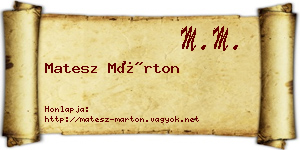 Matesz Márton névjegykártya