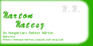 marton matesz business card